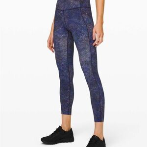 lululemon Fast and Free Tight II 25" *Nulux
Polar Lights Blue Multi | Size 4